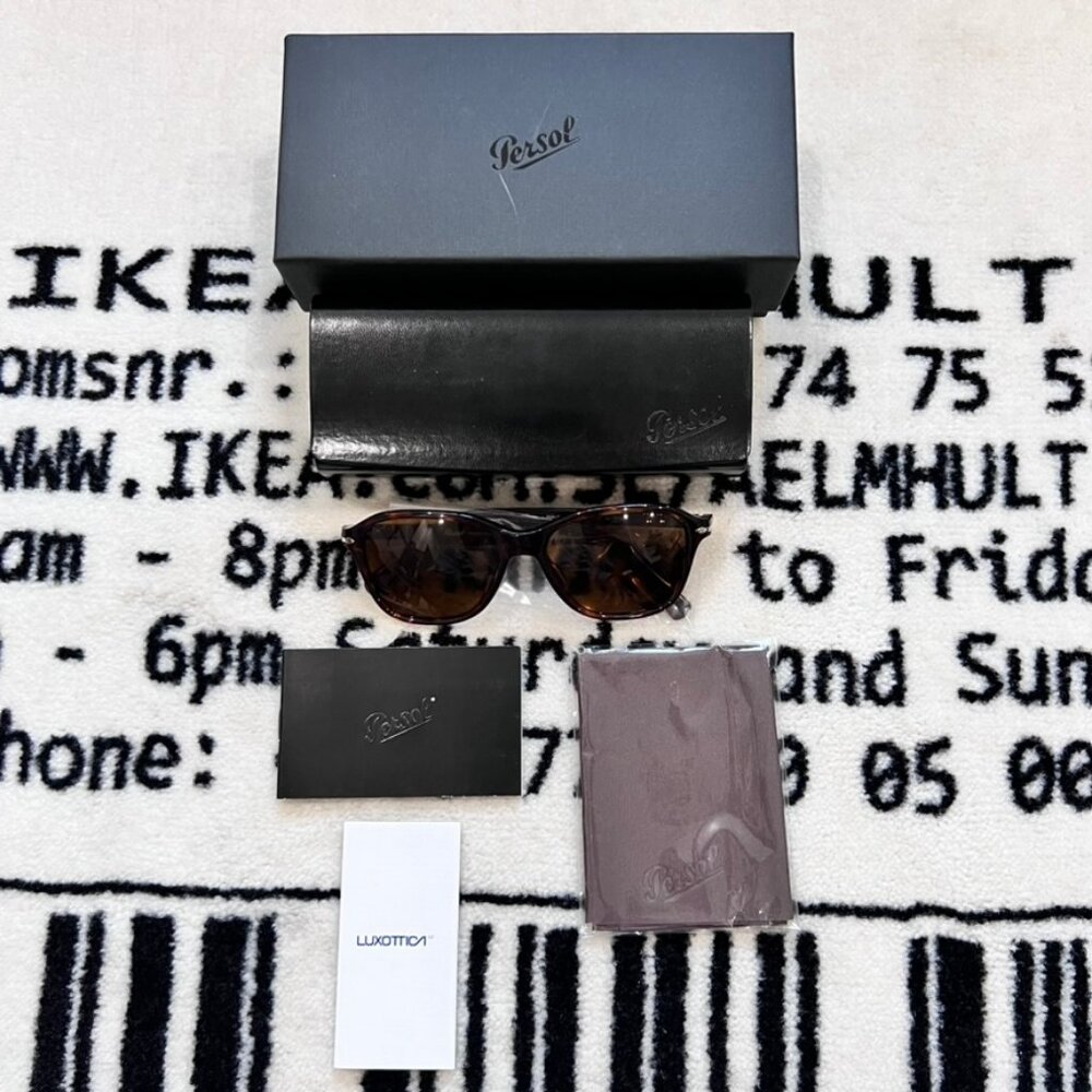 Persol PO3244S Havana Brown Wayfarer Hand Made in Italy Sunglasses